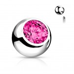 Náhradní kulička chirurgická ocel s kamínkem 1,2 x 4 mm (čirá)