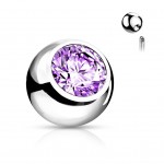 Náhradní kulička chirurgická ocel s kamínkem 1,2 x 4 mm (světle zelená)