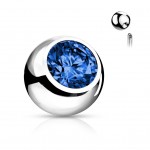 Náhradní kulička chirurgická ocel se zirkonem 1,6 x 4 mm (fialová)