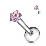 Piercing do brady labreta - hvězda 3 mm (modrá)
