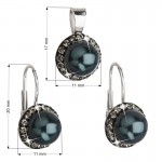 Sada šperků s krystaly Swarovski náušnice a přívěsek zelená perla kulaté 39091.3
