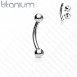 Piercing banánek vnitřní závit, zirkon - TITAN (1,2 x 10 mm)