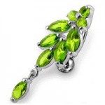 Stříbrný piercing do pupíku (čirá)