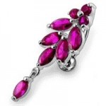 Stříbrný piercing do pupíku (čirá)