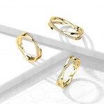 Ocelový prsten s čirými zirkony (50)