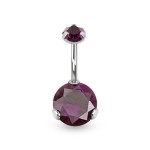 Ocelový piercing do pupíku - vnitřní závit (červená)