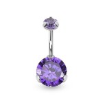 Ocelový piercing do pupíku - vnitřní závit (červená)