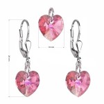 Sada šperků s krystaly Swarovski náušnice a přívěsek růžová srdce 39003.3 rosaline [1]