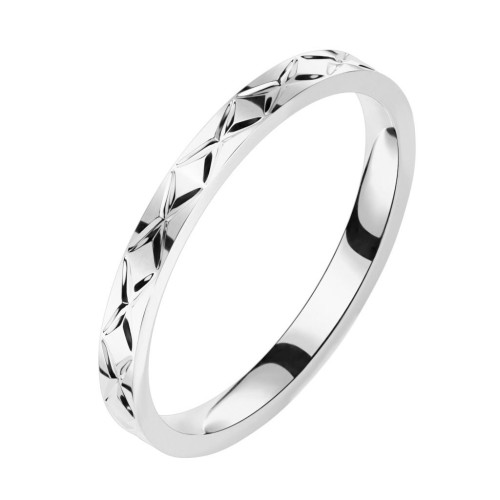 Ocelový prsten, šíře 2,5 mm (57)