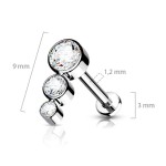 Piercing do brady / ucha TITAN (1,2 x 8 mm)