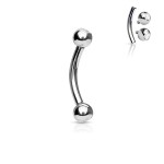 Piercing banánek vnitřní závit, zirkon - TITAN (1,2 x 10 mm)