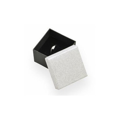 Dárková krabička na prsten stříbrná/černá