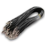 Voskovaná šňůrka na krk černá, tl. 1,5 mm, délka 45 cm