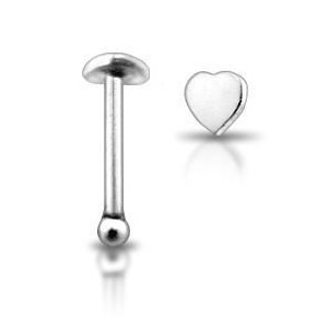 Stříbrný piercing do nosu - srdíčko
