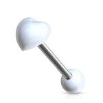 Piercing do jazyku - srdíčko (modrá)