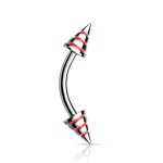 Piercing do obočí (červená)