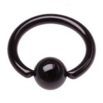 Piercing - kruh černý (3,0 x 12 mm, kulička 6 mm) [2]