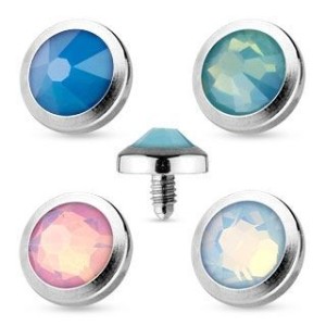 Microdermal piercing - opalit 3 mm