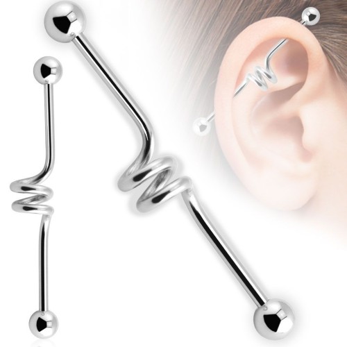 Industrial piercing - spirála, 1,6 x 38 mm