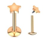 Piercing do brady - labreta zlacená (1,2 x 8 mm)
