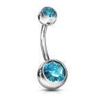Piercing do pupíku - banánek (světle modrá)