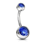 Piercing do pupíku - banánek (světle modrá)