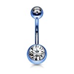 Piercing do pupíku - banánek (čirá/tmavě zelená)