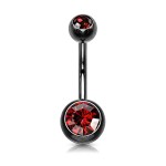 Piercing do pupíku banánek (černý/tyrkysové, 1,6 x 10 mm)