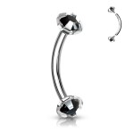 Piercing do obočí s vnitřním závitem (světle fialová)
