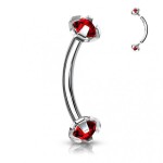 Piercing do obočí s vnitřním závitem (světle fialová)