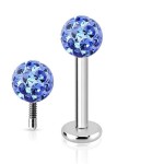 Piercing do brady labreta s krystaly Crystals from  SWAROVSKI®1,2 x 6 mm