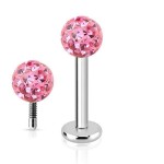 Piercing do brady labreta s krystaly Crystals from  SWAROVSKI®1,2 x 6 mm