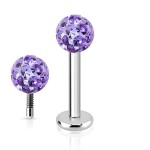 Piercing do brady labreta s krystaly Crystals from  SWAROVSKI®1,2 x 6 mm