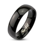 Ocelový prsten černý, šíře 6 mm (65) [0]
