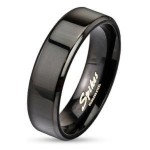 Ocelový prsten černý, š. 6 mm (65) [0]