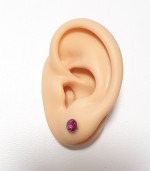 Šroubovací stříbrné náušnice s kameny Crystals from SWAROVSKI®, barva: Light Rose