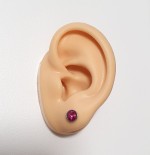 Šroubovací stříbrné náušnice s kameny Crystals from SWAROVSKI®, barva: Light Rose