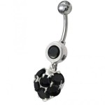 Stříbrný piercing do pupíku - srdíčko (tyrkysová)
