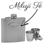 Ocelová kapesní lahev - placatka 180ml + 2 kalíšky 30ml a trychtýřek