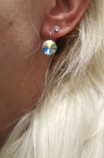 Ocelové náušnice s krystaly Swarovski® 12 mm, AB