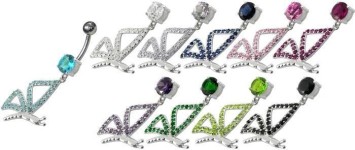 Stříbrný piercing do pupíku - motýl