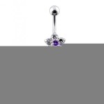 Stříbrný piercing do pupíku - kytičky