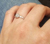 Stříbrný prsten s kamenem Crystals from Swarovski®, barva: CRYSTAL (1,40 g, 52) [0]