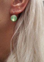 Ocelové náušnice - Green Opal