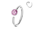 Piercing do nosu/ucha kruh se zirkonem (černá)