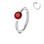 Piercing do nosu/ucha kruh se zirkonem (černá)