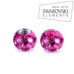 Náhradní kulička s krystaly Swarovski®, 3 mm, závit 1,2 mm (červená)