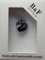 Stříbrný přívěsek srdce z dílny Crystals from Swarovski®,  Silver Night