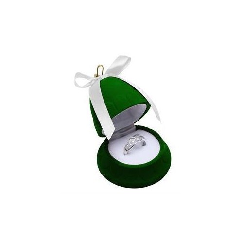 Vánoční dárková krabička na prsten - zvonek zelený