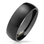 Černý matný ocelový prsten, šíře 6 mm (65) [0]
